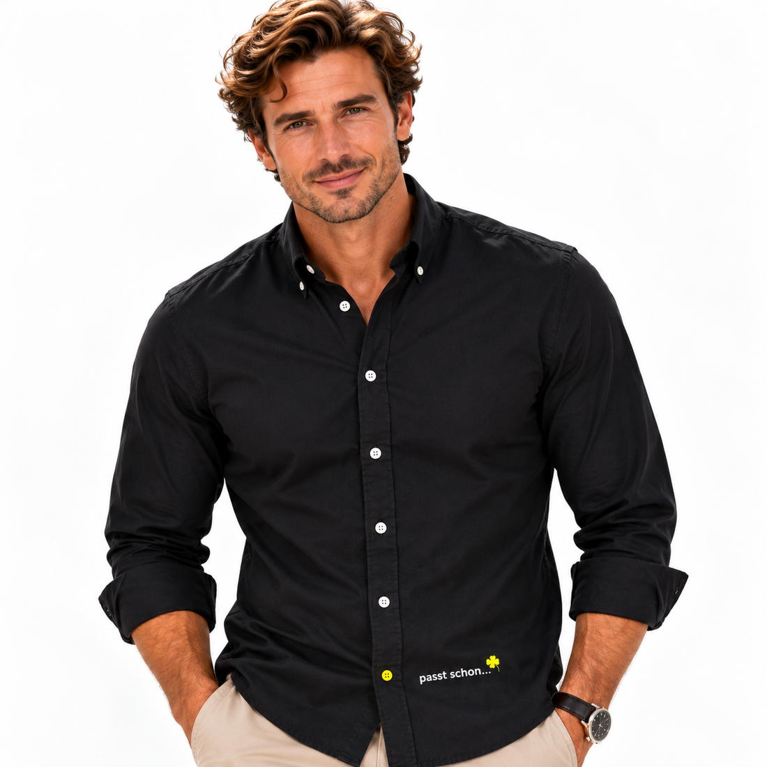 James №4 – Schwarzes Oxford-Hemd