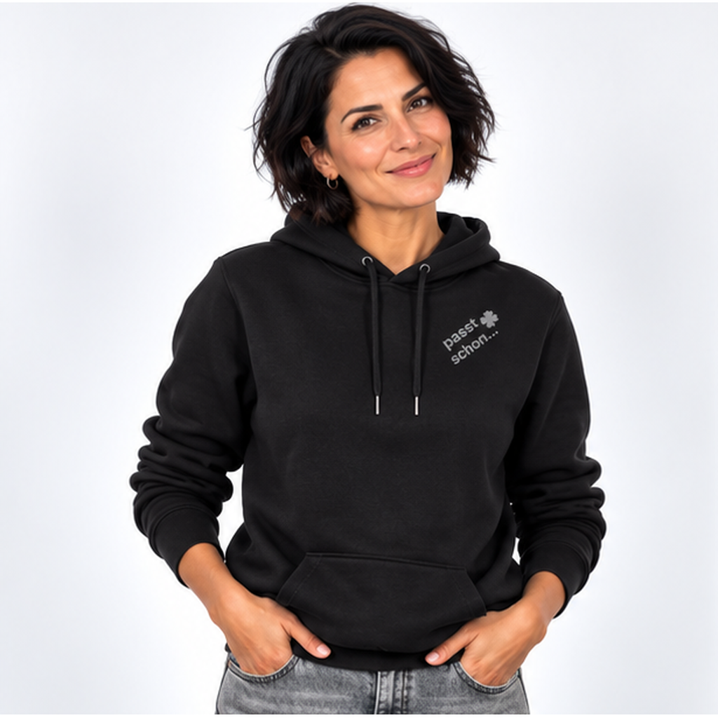 Lisi №2 – Schwarzer Hoodie mit weißem Logodruck