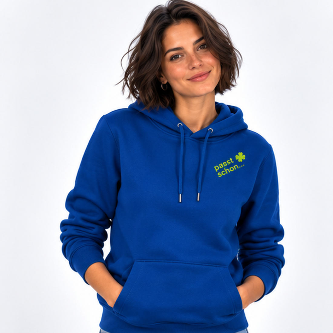 Lisi №4 – Royalblauer Hoodie mit orangem Logodruck