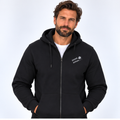 Luca №2 – Schwarze Kapuzenjacke mit grauer Logostickerei