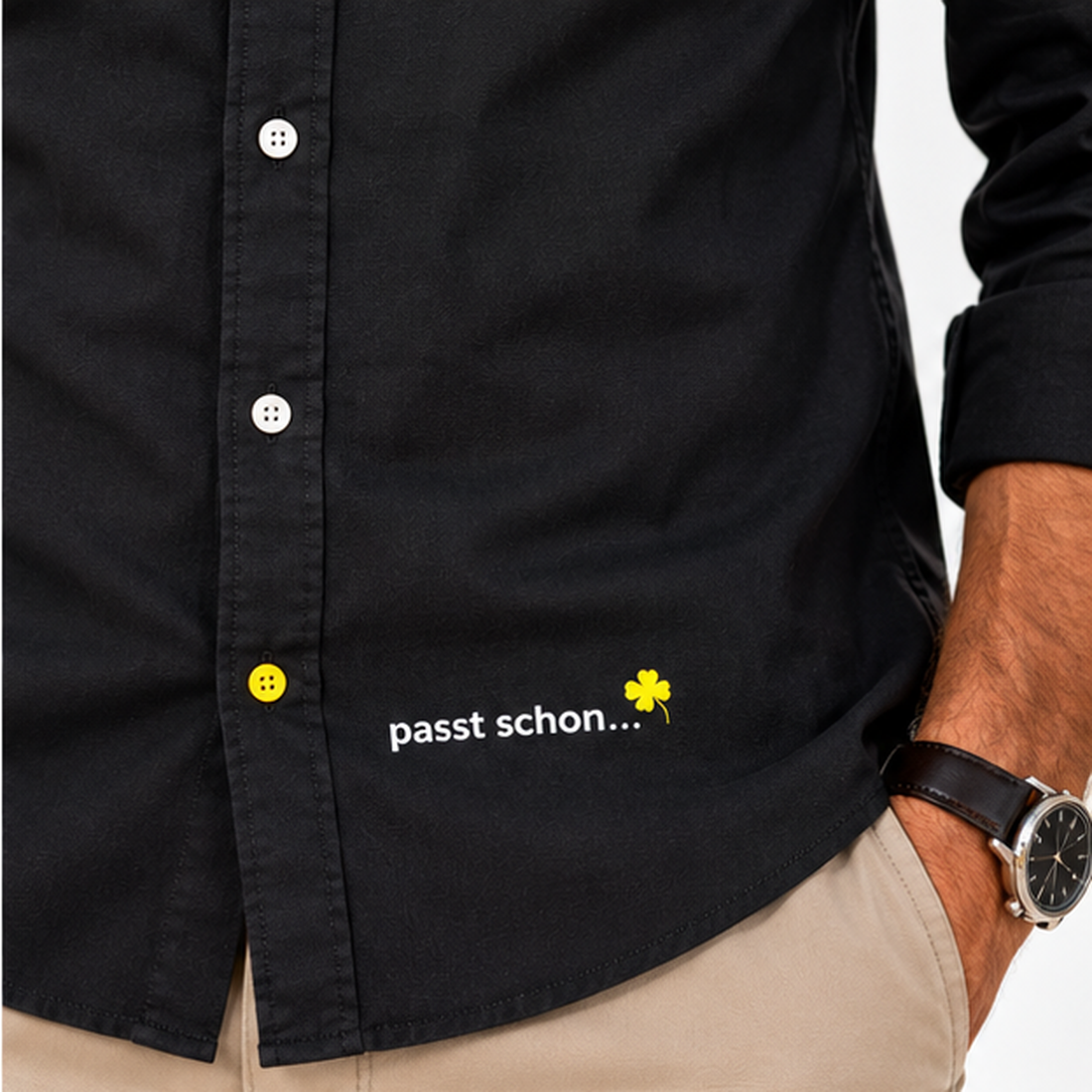 James №4 – Schwarzes Oxford-Hemd