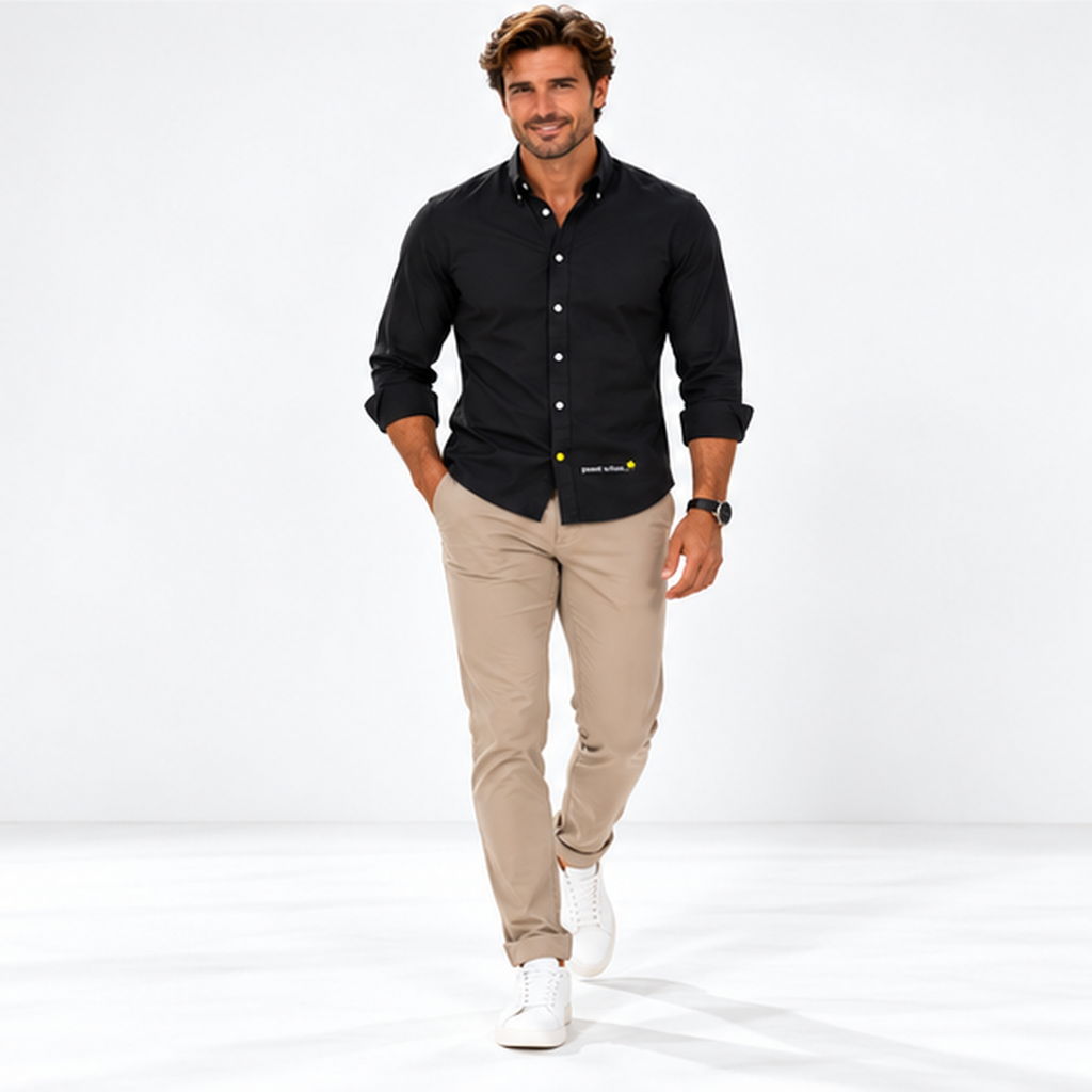 James №4 – Schwarzes Oxford-Hemd