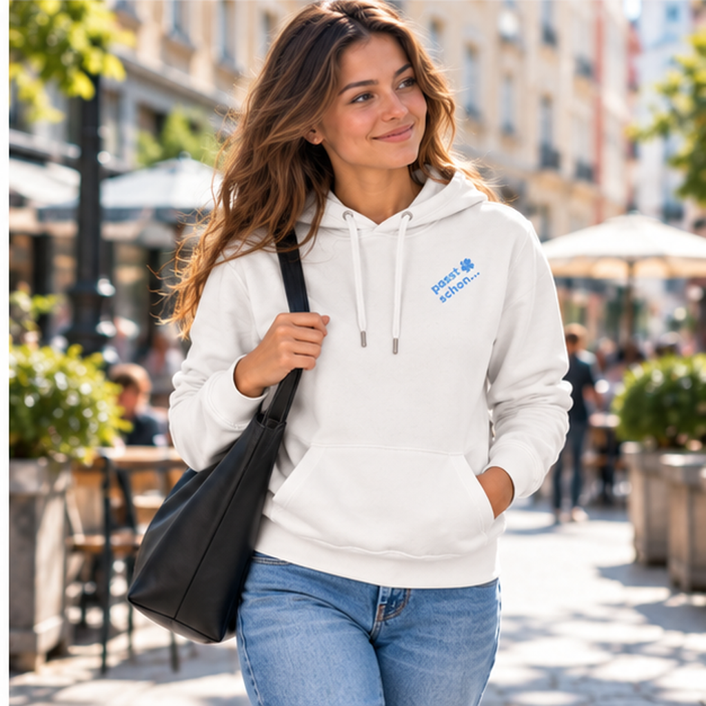 Lisi №1 – Weißer Hoodie mit rosa Logodruck