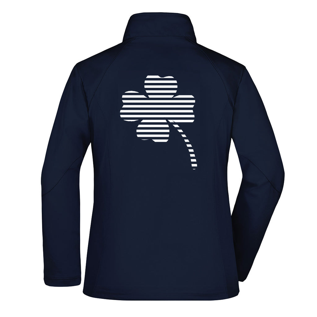 Sandra №1 – Dunkelblaue Softshelljacke mit reflektierendem Aufdruck