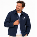 Hemdjacke №3 – Dunkelblau mit weißem Druck