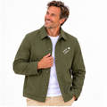 Hemdjacke №1 – Olivgrün mit weißem Druck