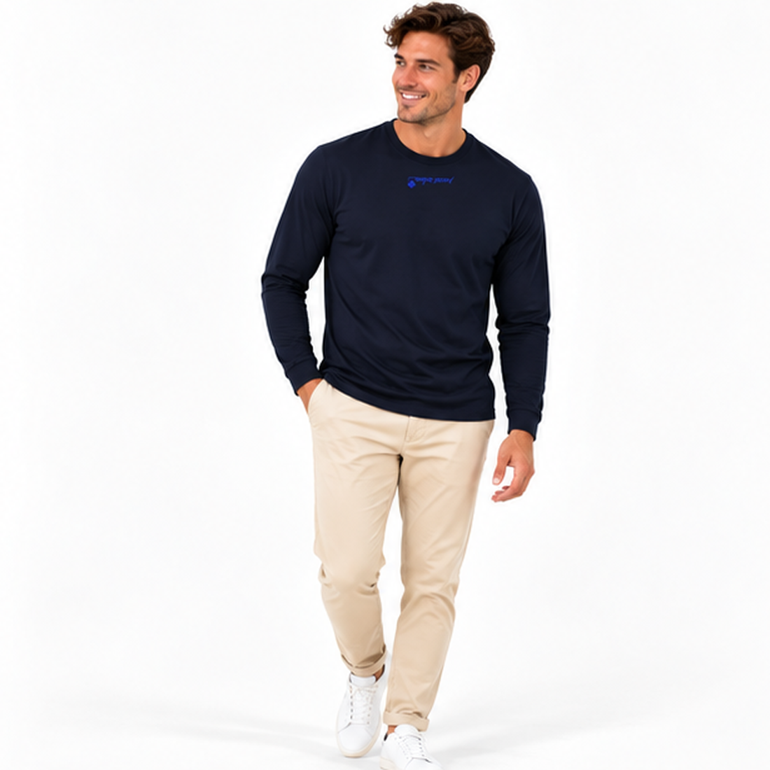 Mario №3 – Dunkelblaues Langarm-T-Shirt