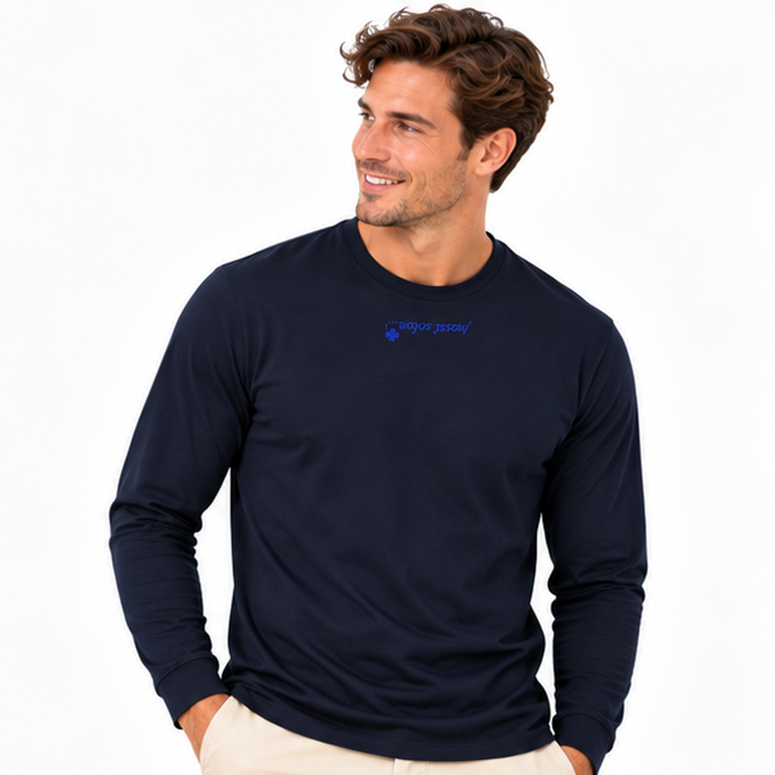 Mario №3 – Dunkelblaues Langarm-T-Shirt