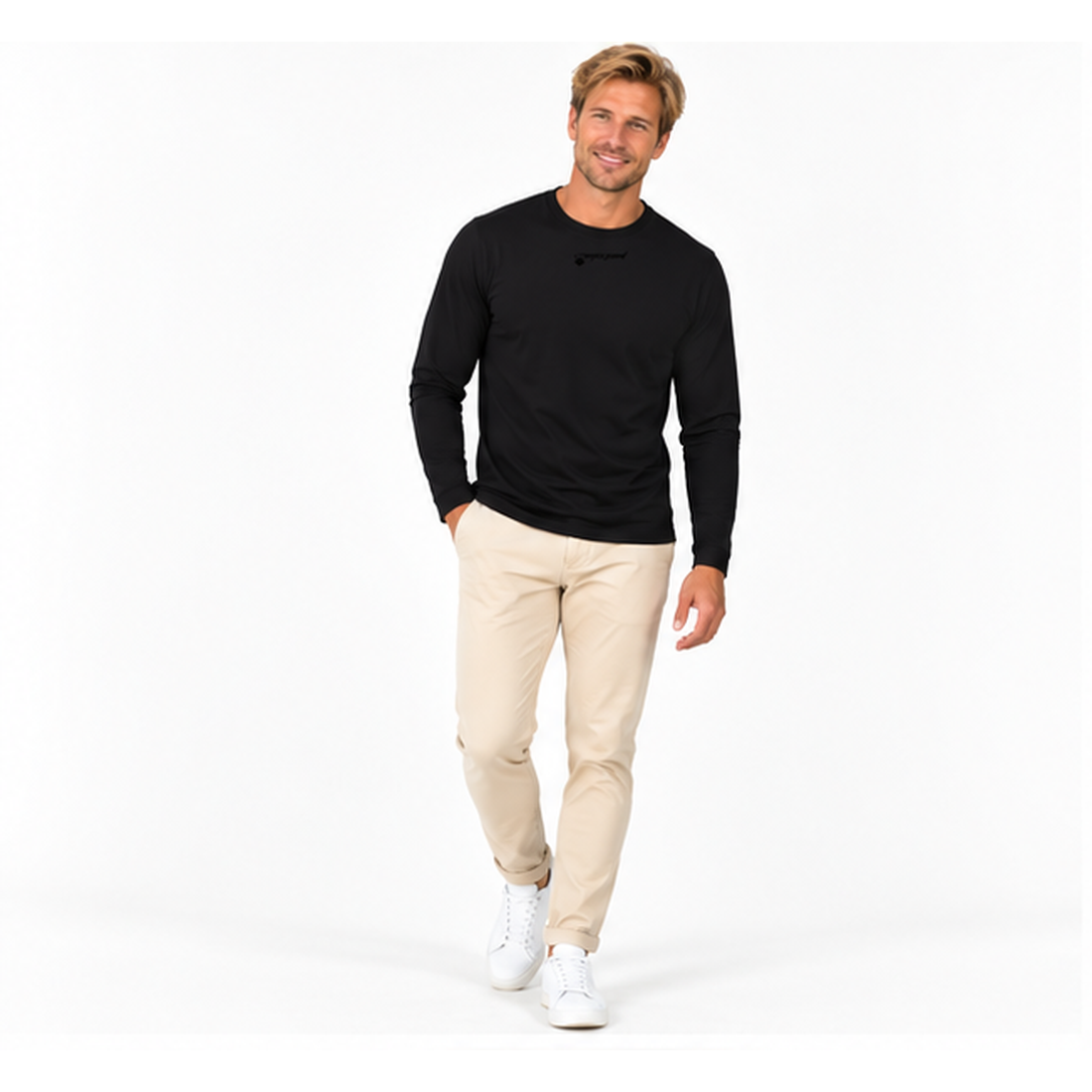 Mario №2 – Schwarzes Langarm-T-Shirt