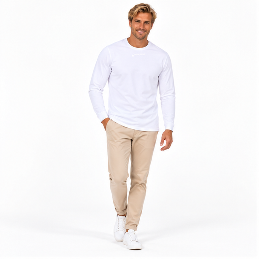 Mario №1 – Weißes Langarm-T-Shirt