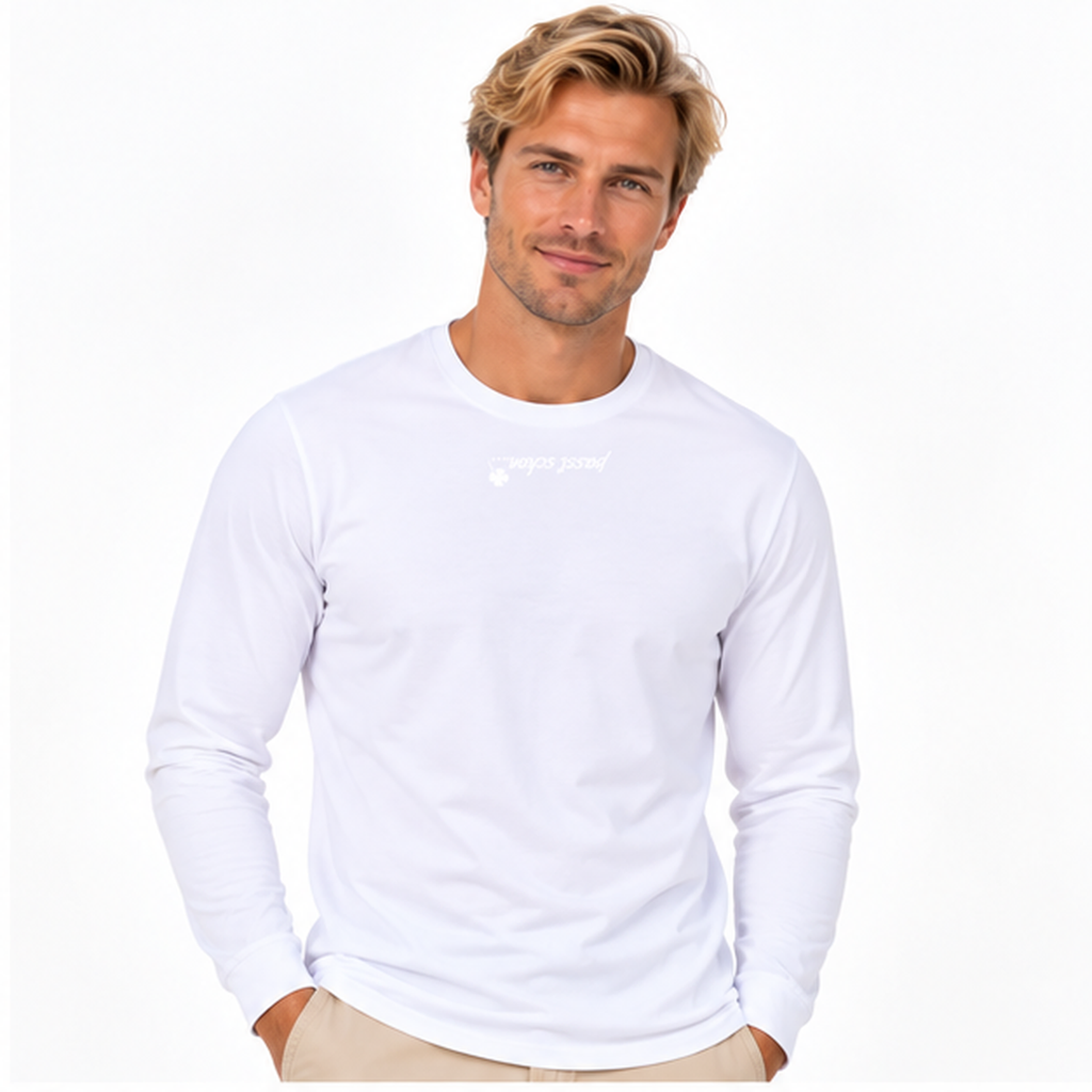 Mario №1 – Weißes Langarm-T-Shirt