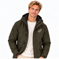 Parka №4 – Olivgrün mit weißem Druck