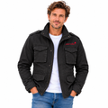 Safari-Jacke №2 – Schwarz mit rotem Druck