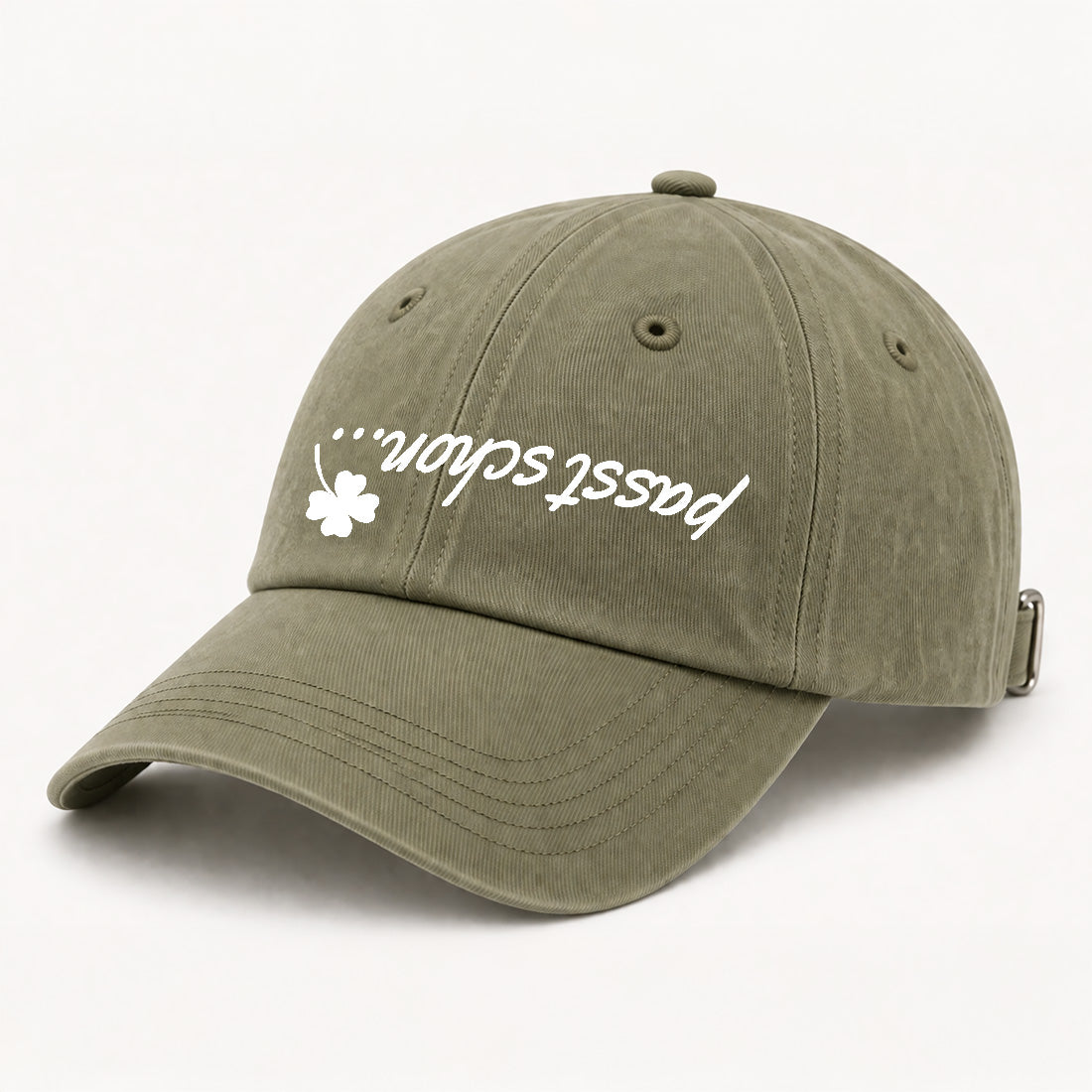 Toni №7 – Olive/Khaki Dad Kappe mit weißem passt schon…🍀 Logo