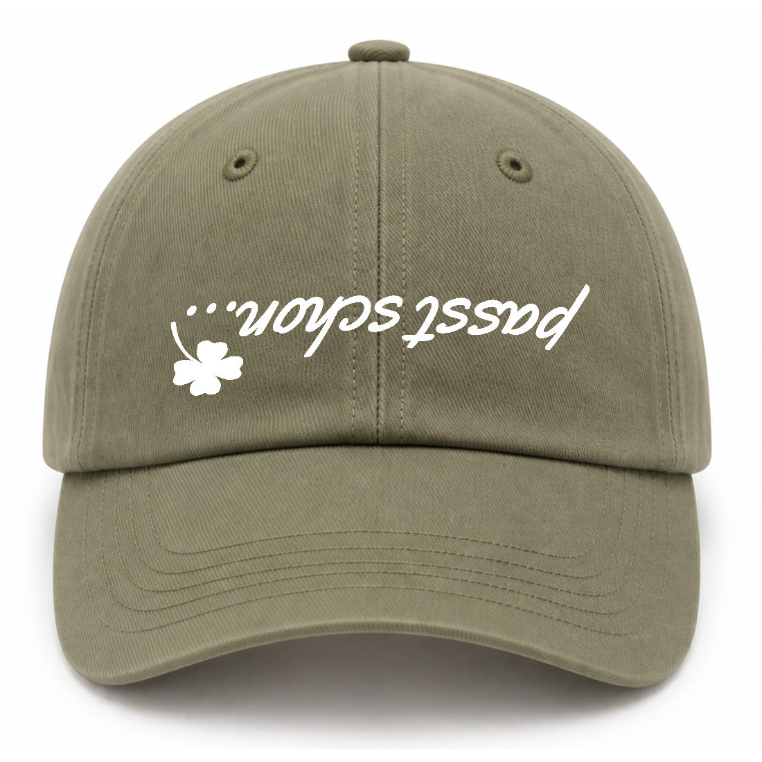 Toni №7 – Olive/Khaki Dad Kappe mit weißem passt schon…🍀 Logo