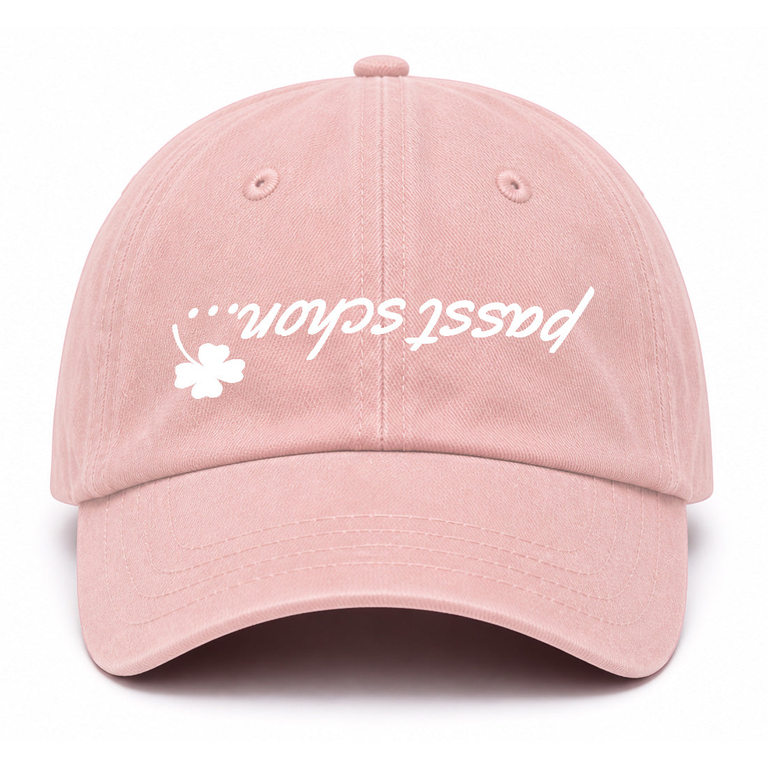 Toni №4 – Soft Rosa Dad Kappe mit weißem passt schon…🍀 Logo