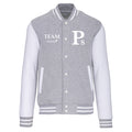 Oliver №1 – Grau-weiße College-Sweatjacke