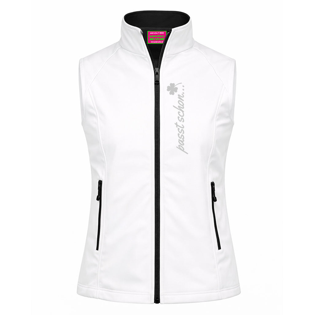 Sabrina №4 | Klassisch geschnittene Softshellweste mit reflektierendem Aufdruck