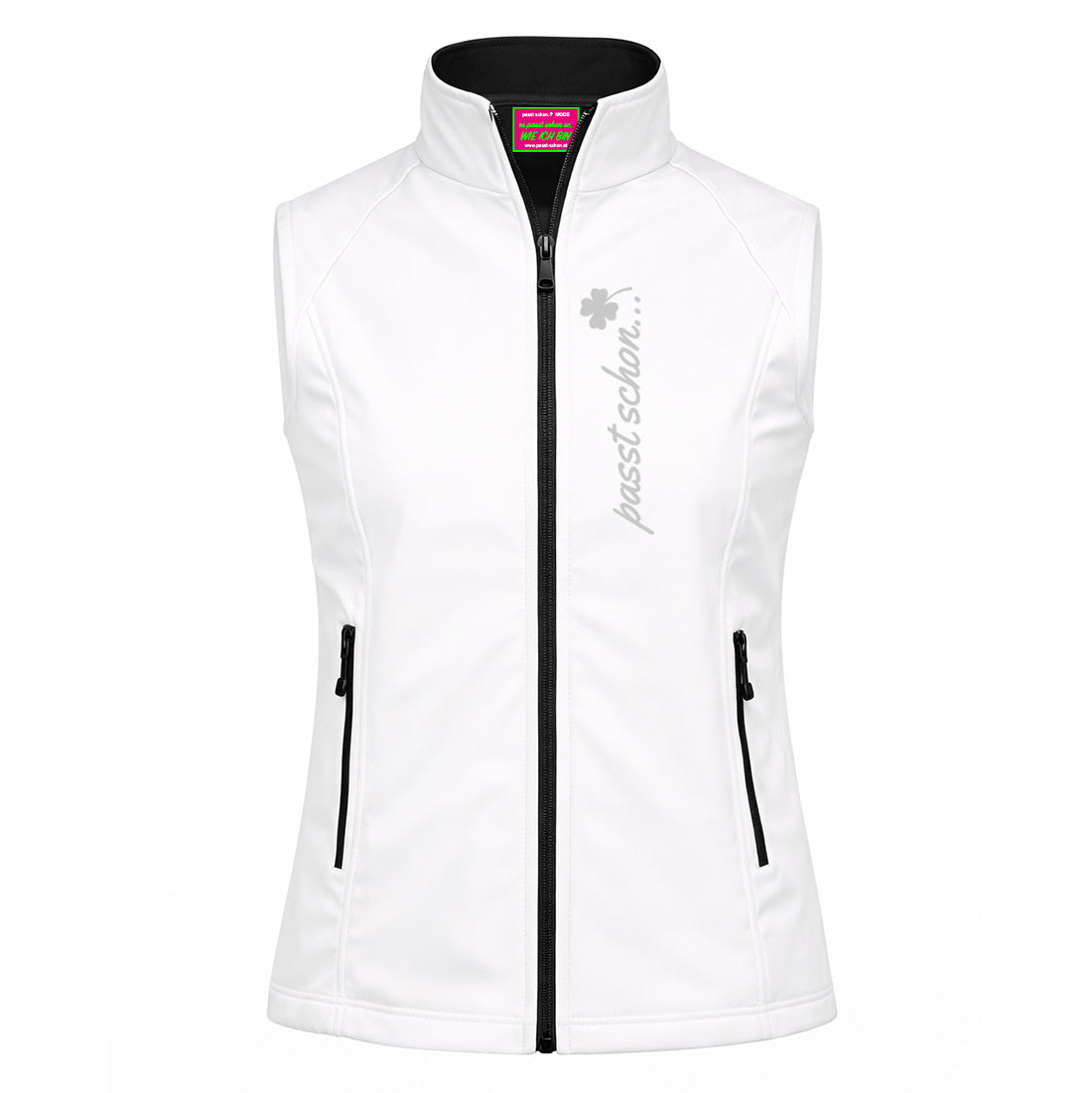 Sabrina №4 | Klassisch geschnittene Softshellweste mit reflektierendem Aufdruck