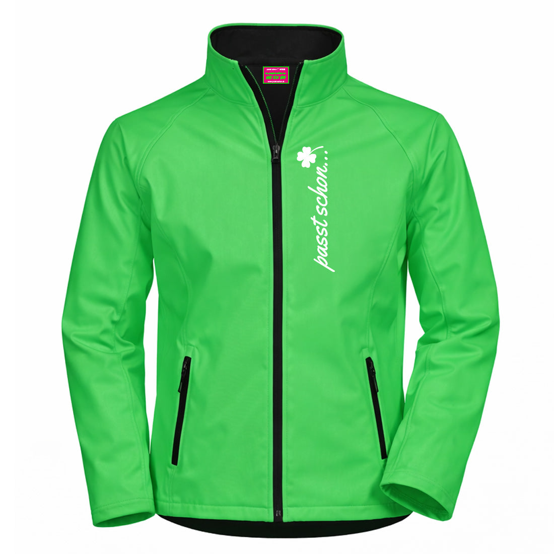 Klaus №2 | Klassisch geschnittene Softshelljacke mit reflektierendem Aufdruck