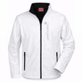 Klaus №4 – Weiße Softshelljacke mit reflektierendem Aufdruck