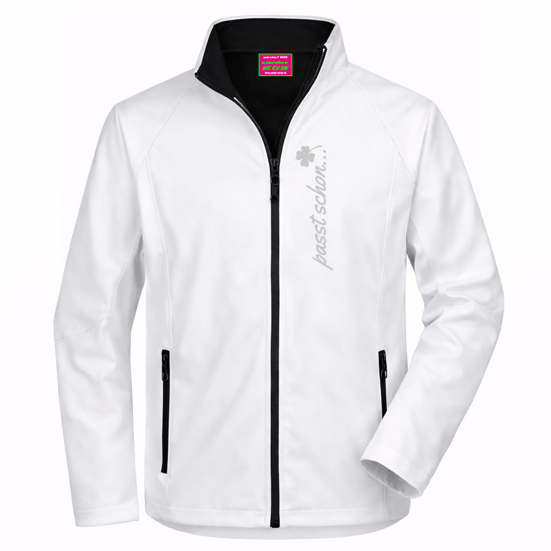 Klaus №4 | Klassisch geschnittene Softshelljacke mit reflektierendem Aufdruck
