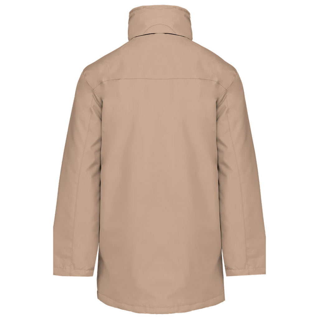 Parka №3 – Beige mit weißem Druck