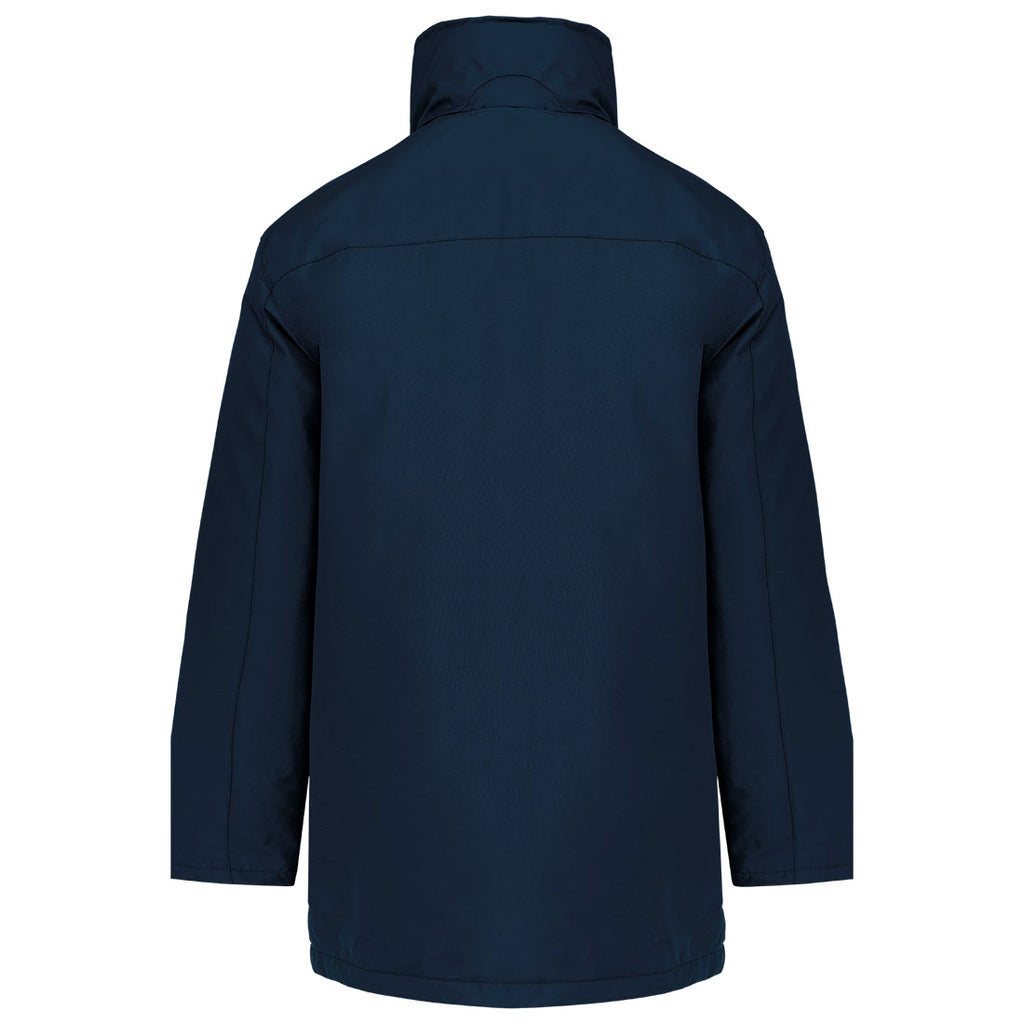 Parka №1 – Dunkelblau mit weißem Druck