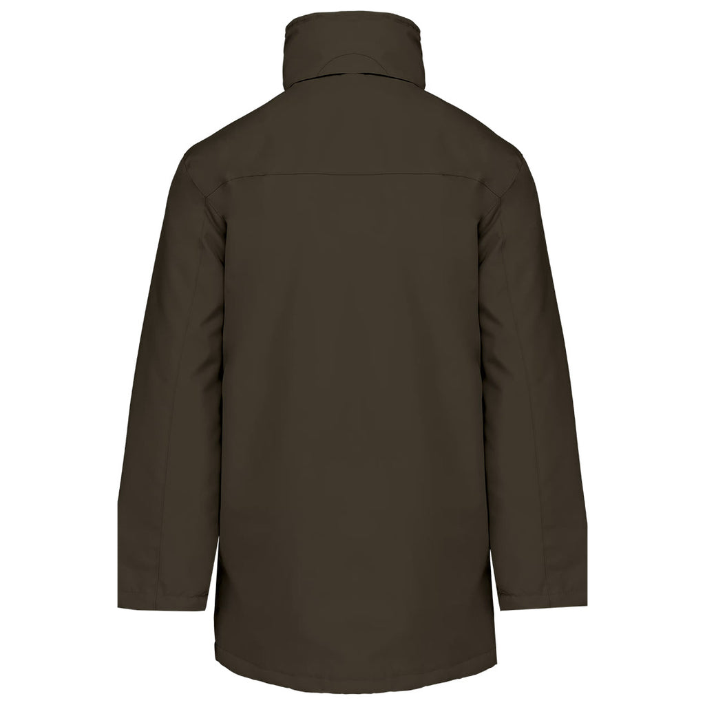 Parka №4 – Olivgrün mit weißem Druck