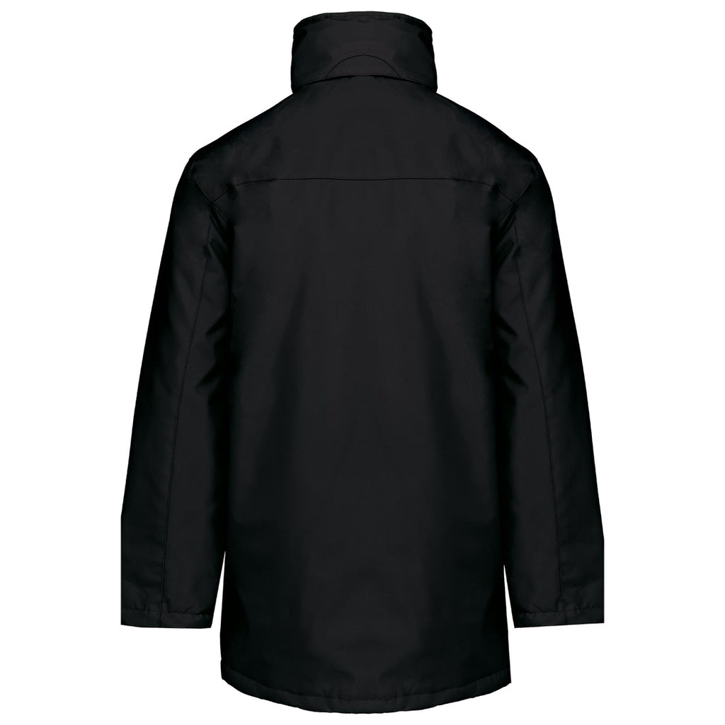 Parka №2 – Schwarz mit weißem Druck