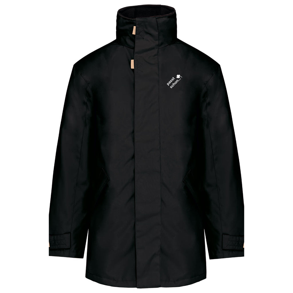 Parka №2 – Schwarz mit weißem Druck