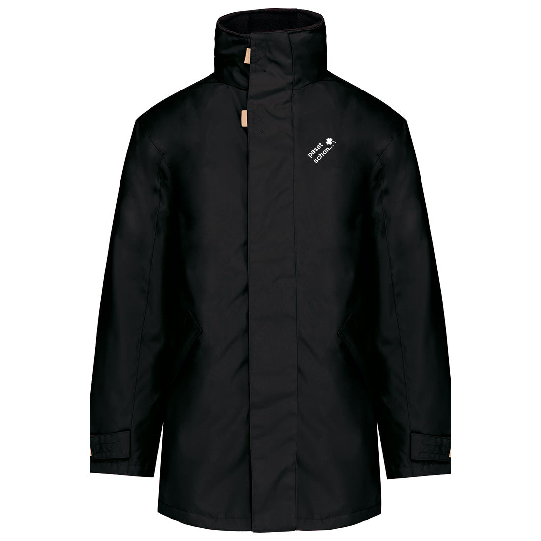Parka №2 – Schwarz mit weißem Druck