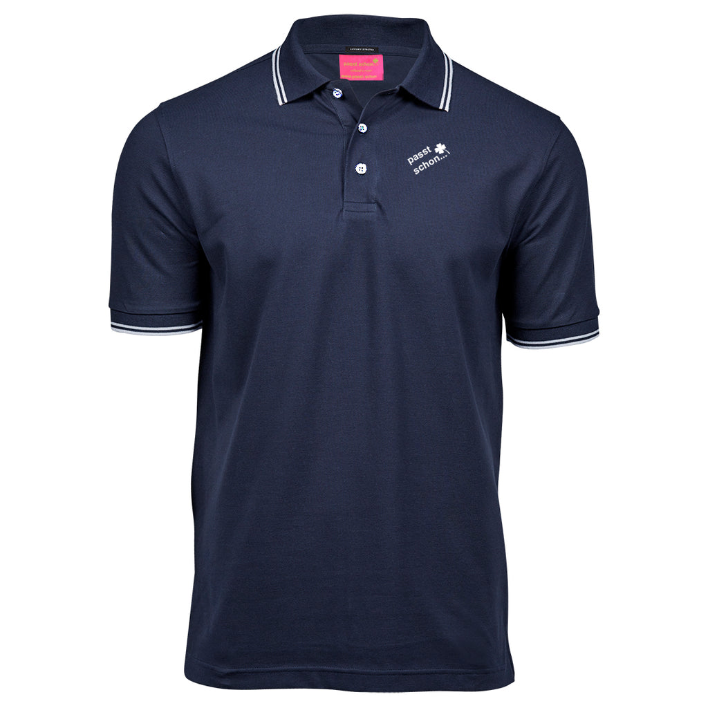 Phillip №2 – Dunkelblaues Poloshirt mit Streifendetails