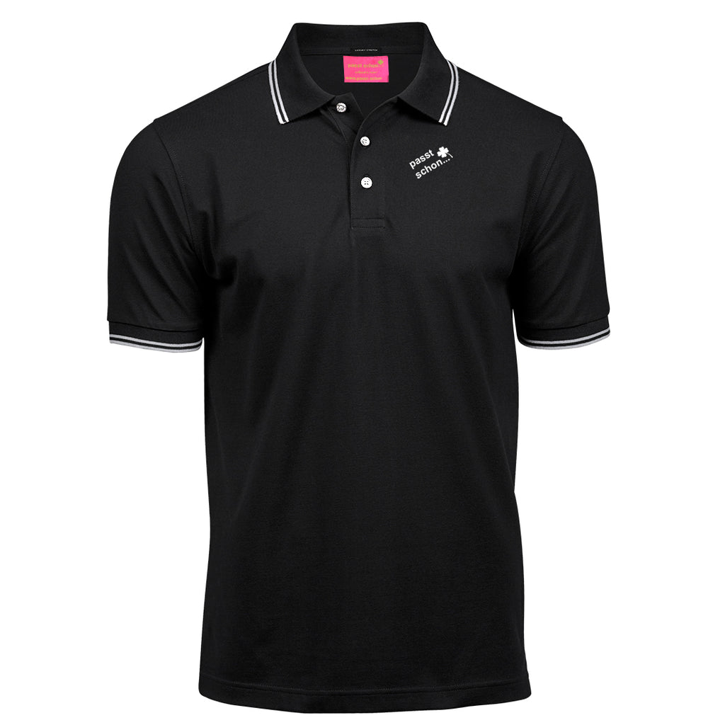 Phillip №4 – Schwarzes Poloshirt mit Streifendetails
