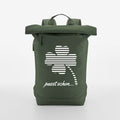 Robin №2 – Khakifarbener Roll-Top-Rucksack mit reflektierendem Aufdruck