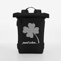 Robin №1 – Schwarzer Roll-Top-Rucksack mit reflektierendem Aufdruck