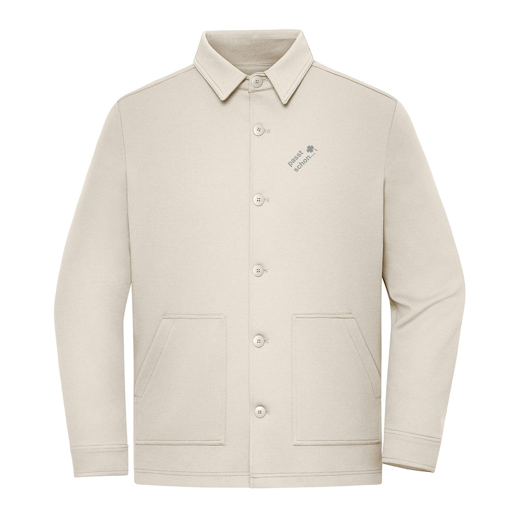 Hemdjacke №2 – Sand mit grauem Druck