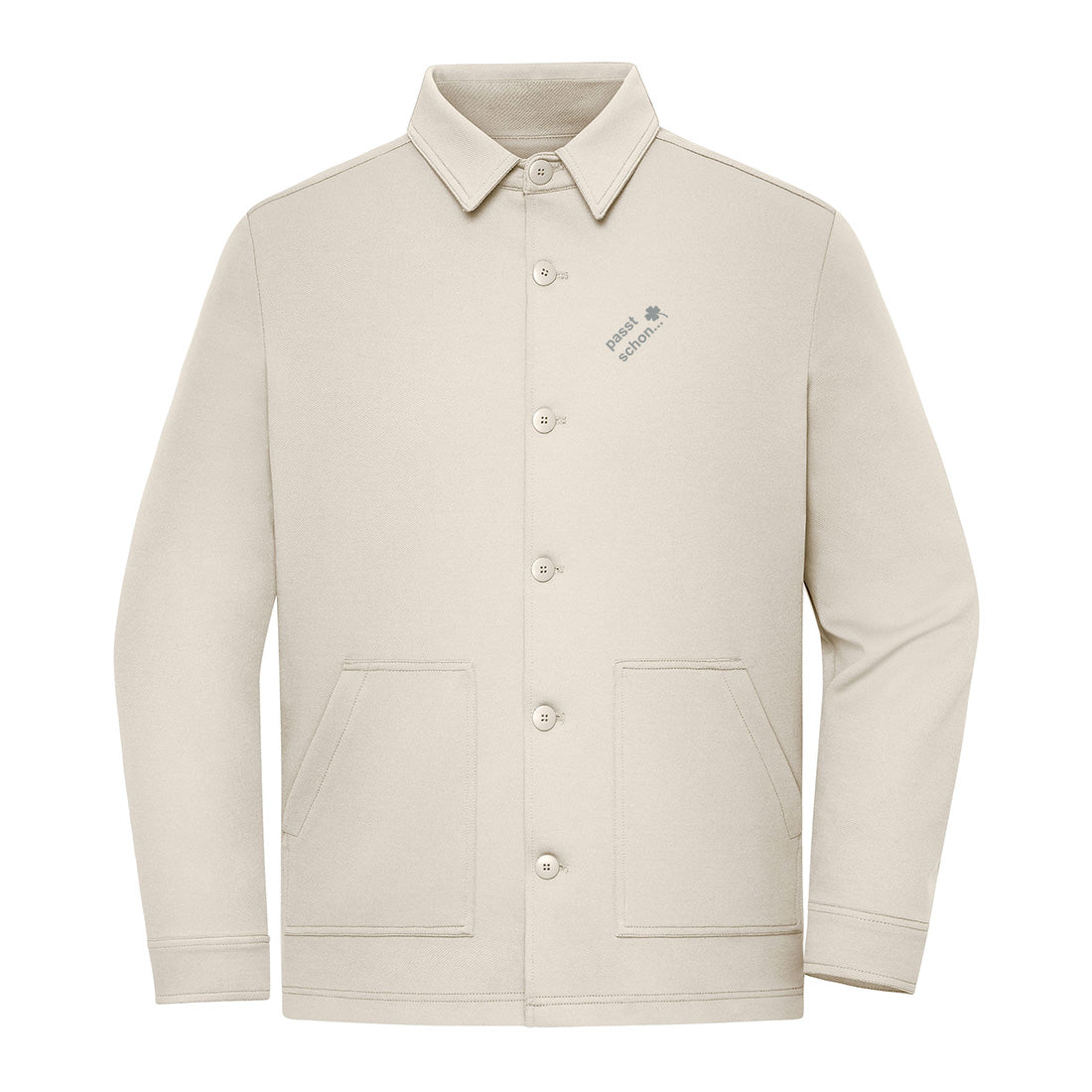 Hemdjacke №2 – Sand mit grauem Druck