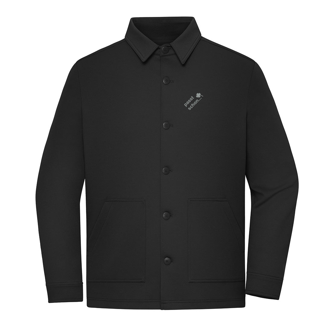 Hemdjacke №4 – Schwarz mit grauem Druck