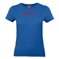 Marianna №9 – Blitzblaues T-Shirt mit rotem verkehrtem Flockdruck