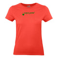 Marianna №6 – Coral T-Shirt mit grünem verkehrtem Flockdruck