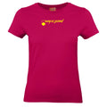 Marianna №5 – Fuchsia T-Shirt mit gelbem verkehrtem Flockdruck