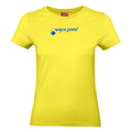 Marianna №7 – Gelbes T-Shirt mit blauem verkehrtem Flockdruck