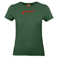 Marianna №12 – Dunkelgrünes T-Shirt mit rotem verkehrtem Flockdruck