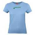 Marianna №8 – Hellblaues T-Shirt mit grünem verkehrtem Flockdruck