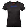 Marianna №3 – Schwarzes T-Shirt mit blauem verkehrtem Flockdruck
