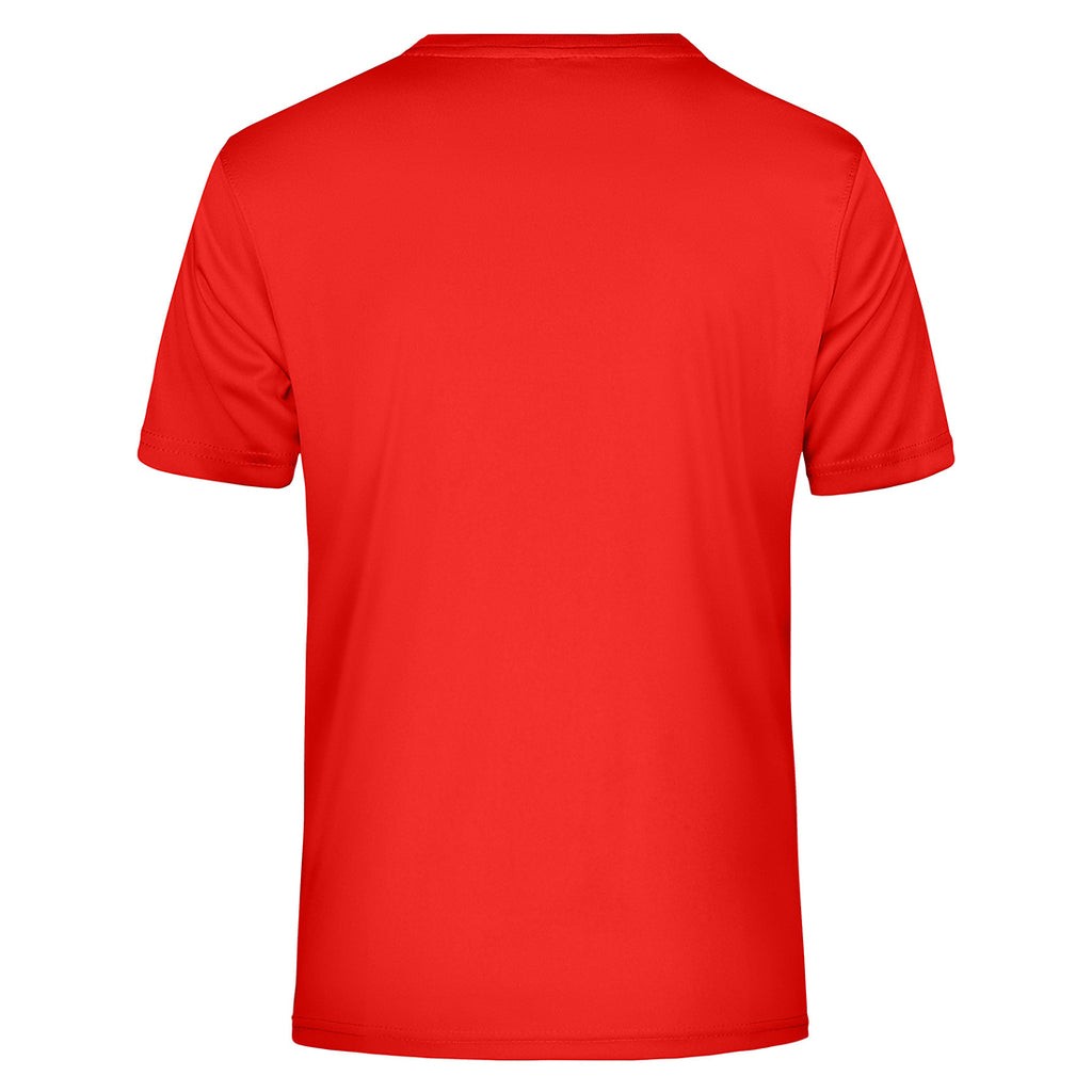 Dominic №10 – Neonoranges Funktionsshirt mit grünem verkehrtem Druck
