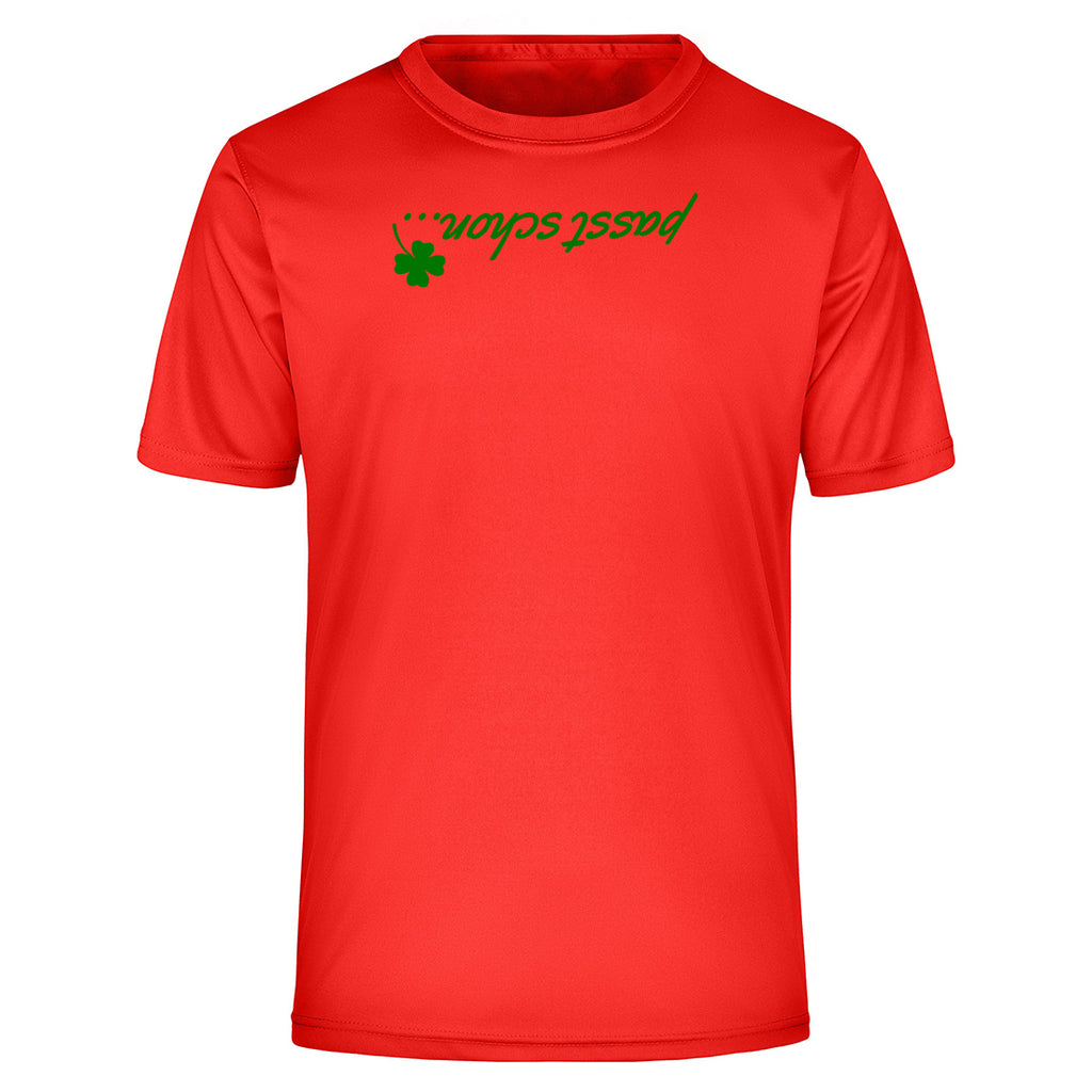 Dominic №10 – Neonoranges Funktionsshirt mit grünem verkehrtem Druck