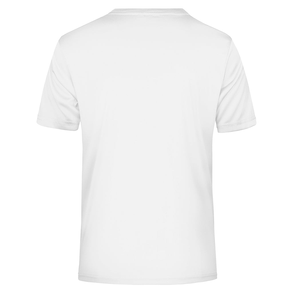 Dominic №1 – Weißes Funktionsshirt mit blauem verkehrtem Druck