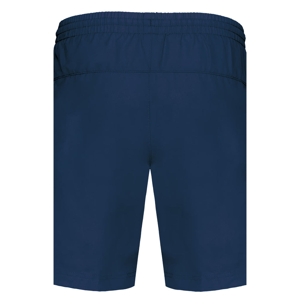 Andy №3 – Dunkelblaue Sport-Shorts mit weißer Logostickerei